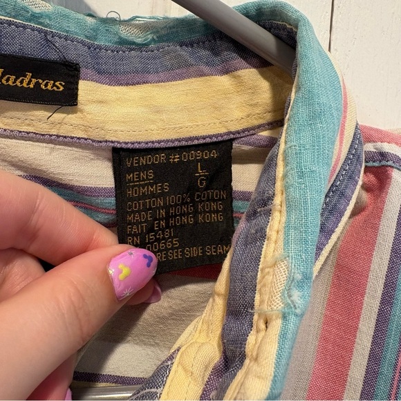 Vintage Striped Eddie Bauer Button Down - Size Large - Picture 3 of 9